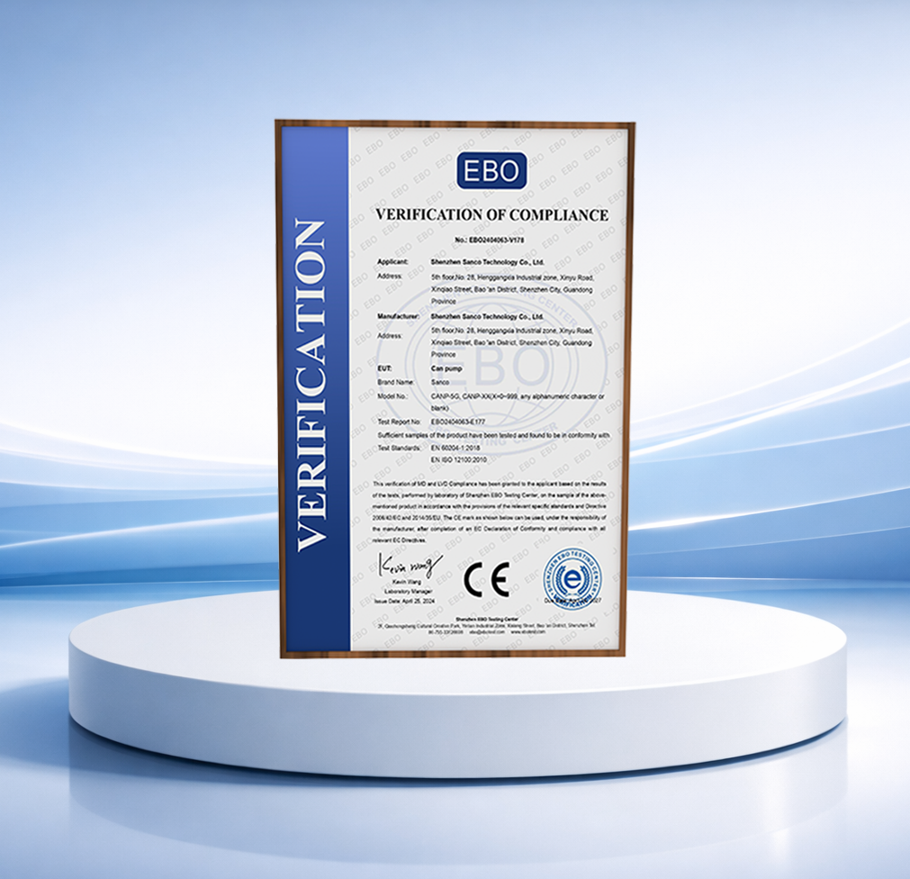 Pump Material Delivery CE Certification