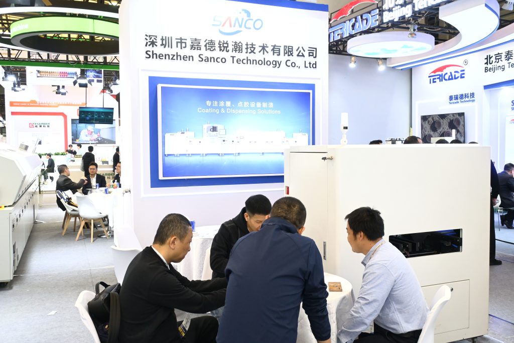 SANCO booth and visitors at productronica China