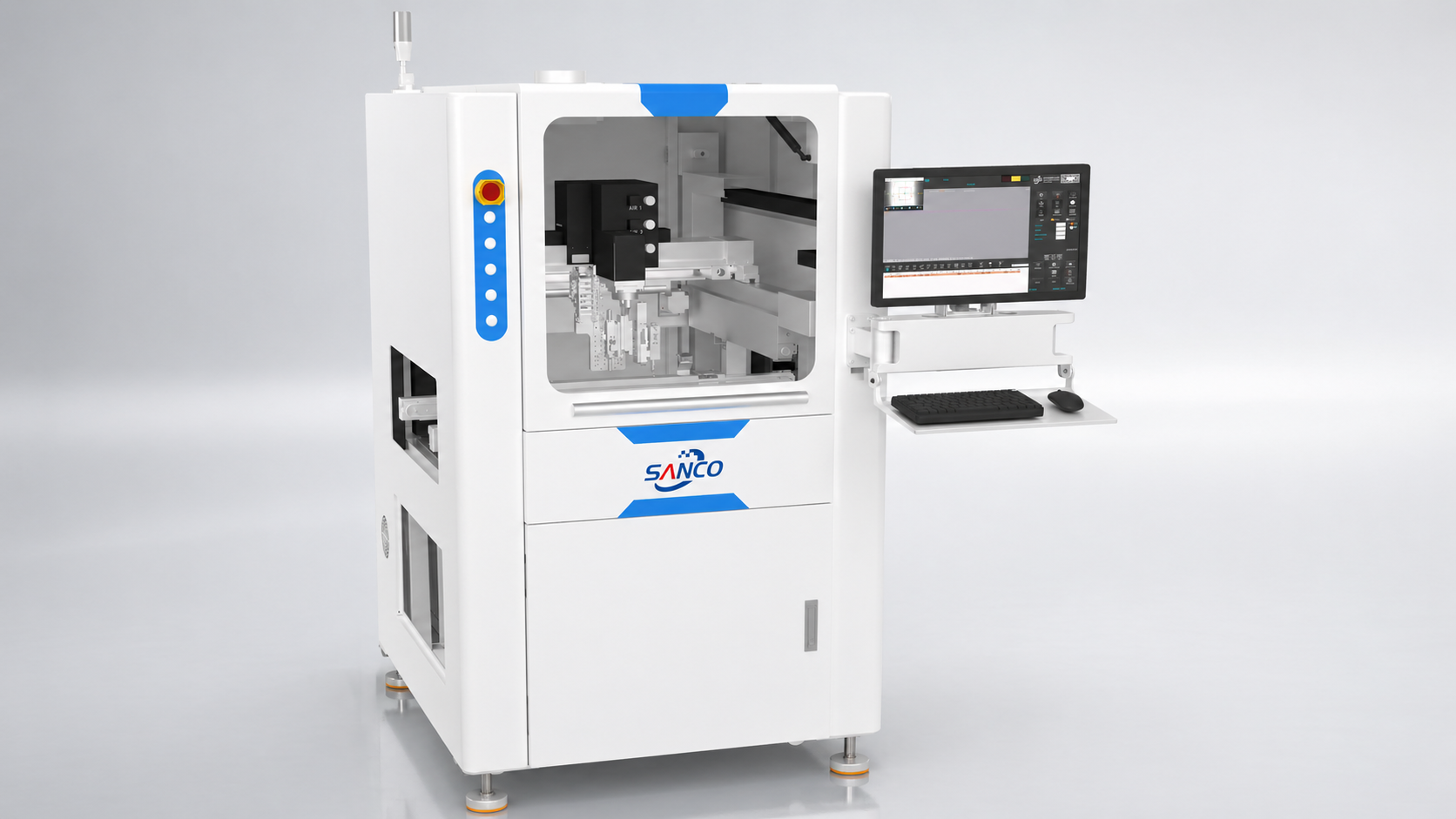 Four-Axials Coating Machine in operation